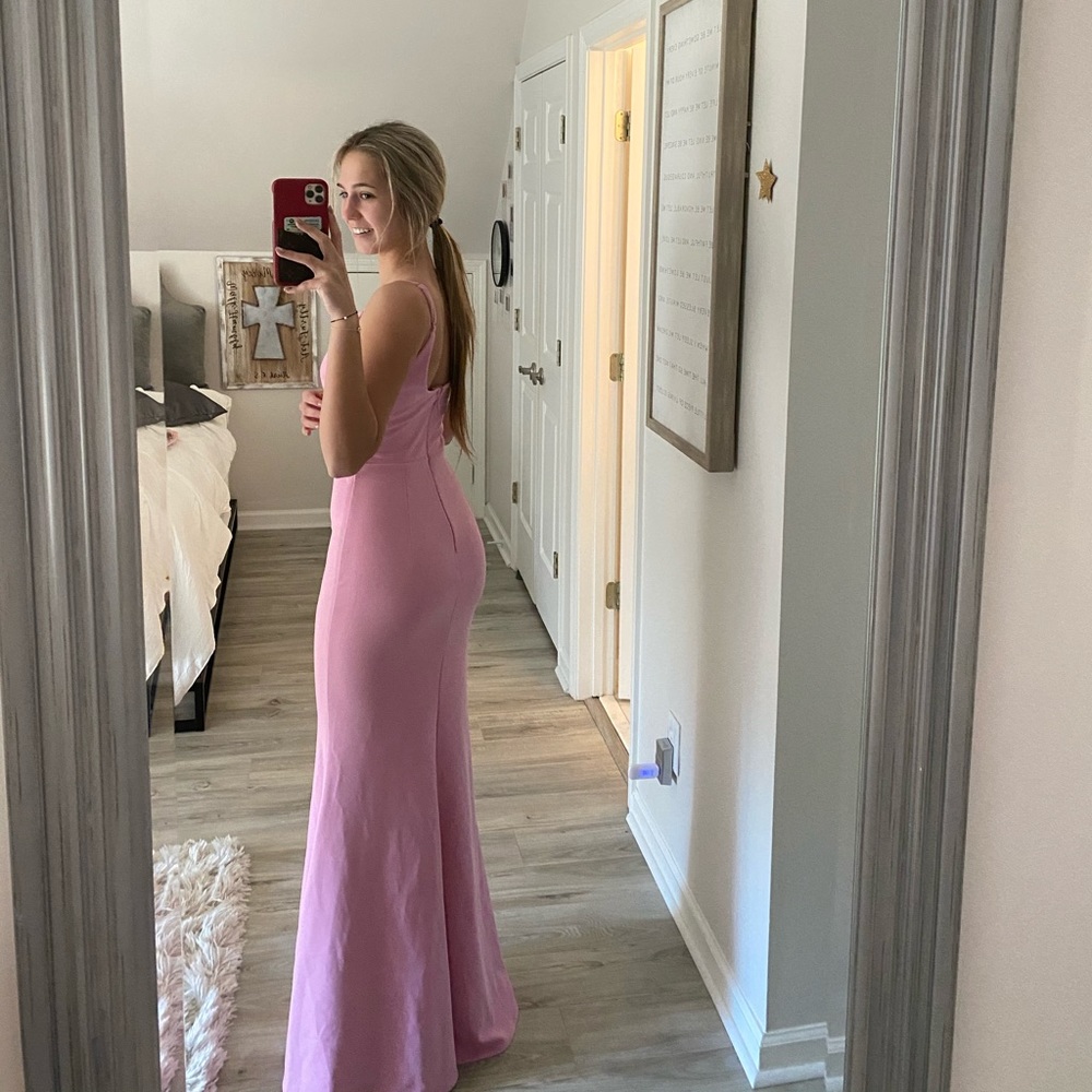 bubblegum pink long prom dress